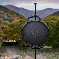 Parrilla redonda lisa y bandeja para pizza hierro fundido BBQ Outdoor Le Creuset