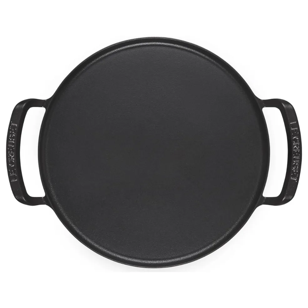 Parrilla redonda lisa y bandeja para pizza hierro fundido BBQ Outdoor Le Creuset