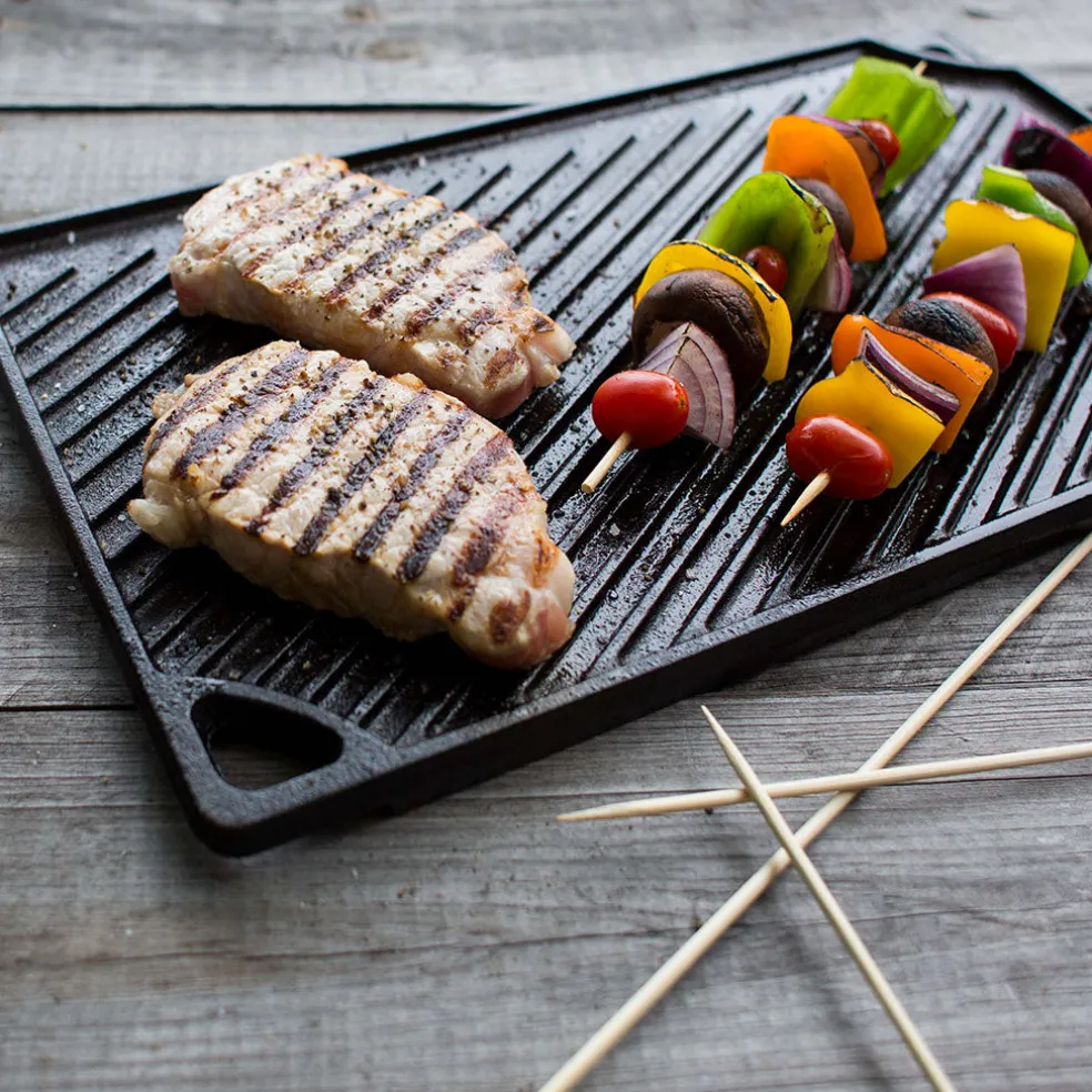 Plancha grill XL Rectangular y Reversible de hierro Lodge
