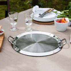 Plancha redonda lisa de acero inoxidable Cristel