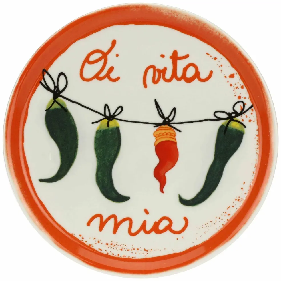 Plato de porcelana para pizza Aumm Rose & Tulipani