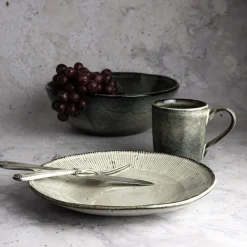 Plato de postre de gres Organic Collection