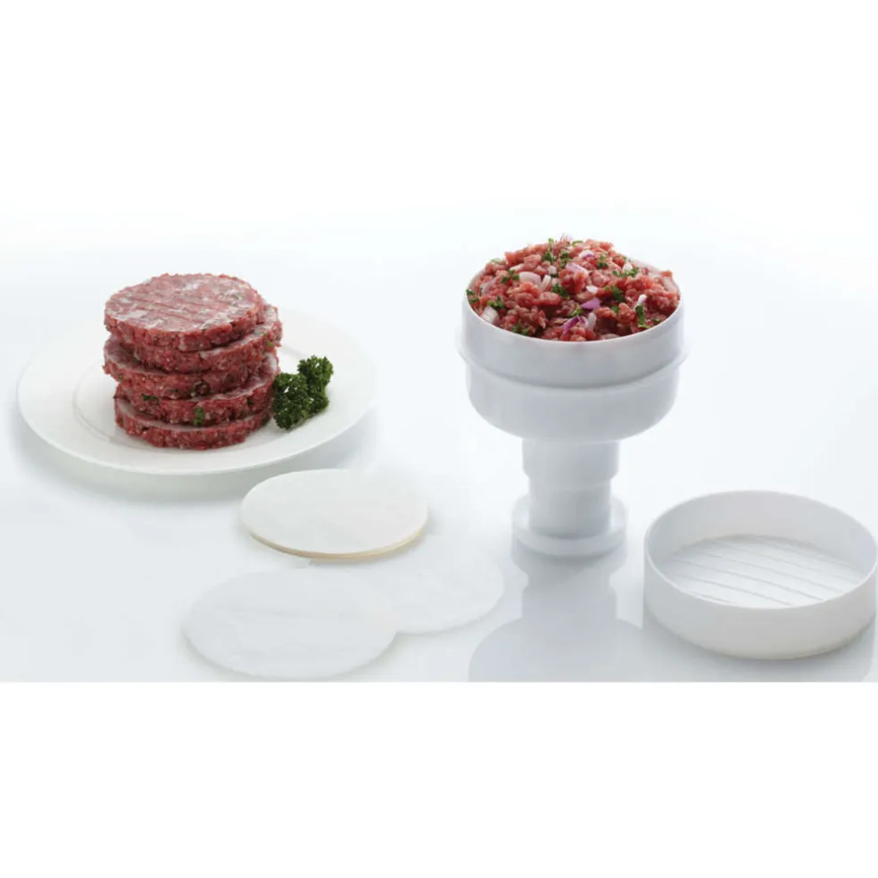 Prensa para hamburgesas con 100 discos BlueCard KitchenCraft