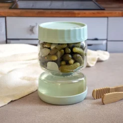 Recipiente de cristal para aceitunas y encurtidos Pebbly