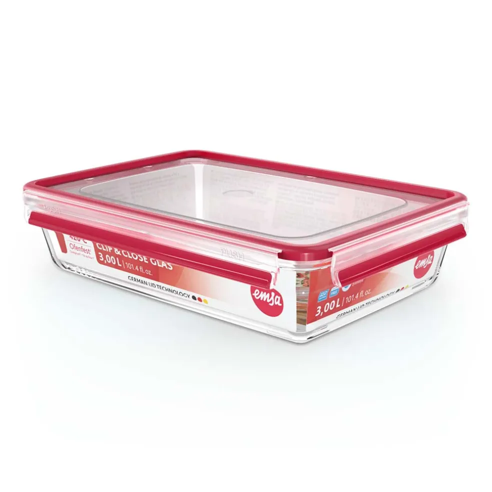 Recipientes de cristal apilables con cierre hermético Clip&Close EMSA