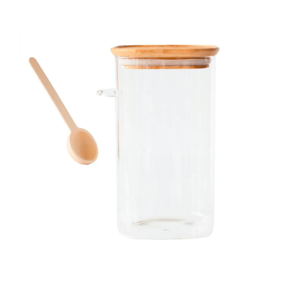 Recipientes de cristal con cuchara medidora de Pebbly
