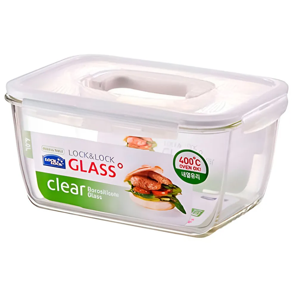 Recipientes de cristal rectangular con tapa Lock&Lock
