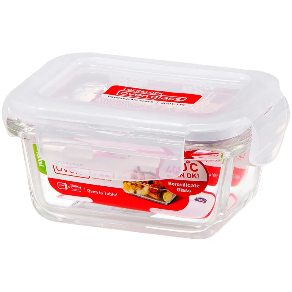 Recipientes de cristal rectangular con tapa Lock&Lock
