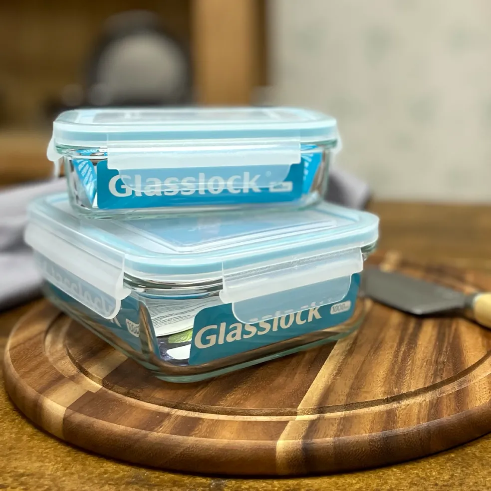 Recipientes herméticos de cristal rectangulares Glasslock