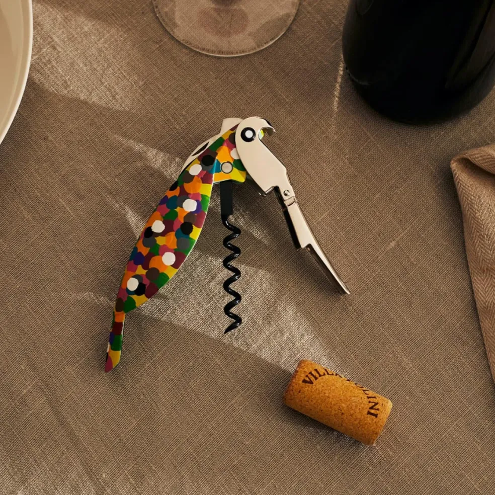 Sacacorchos de aluminio fundido Parrot Alessi