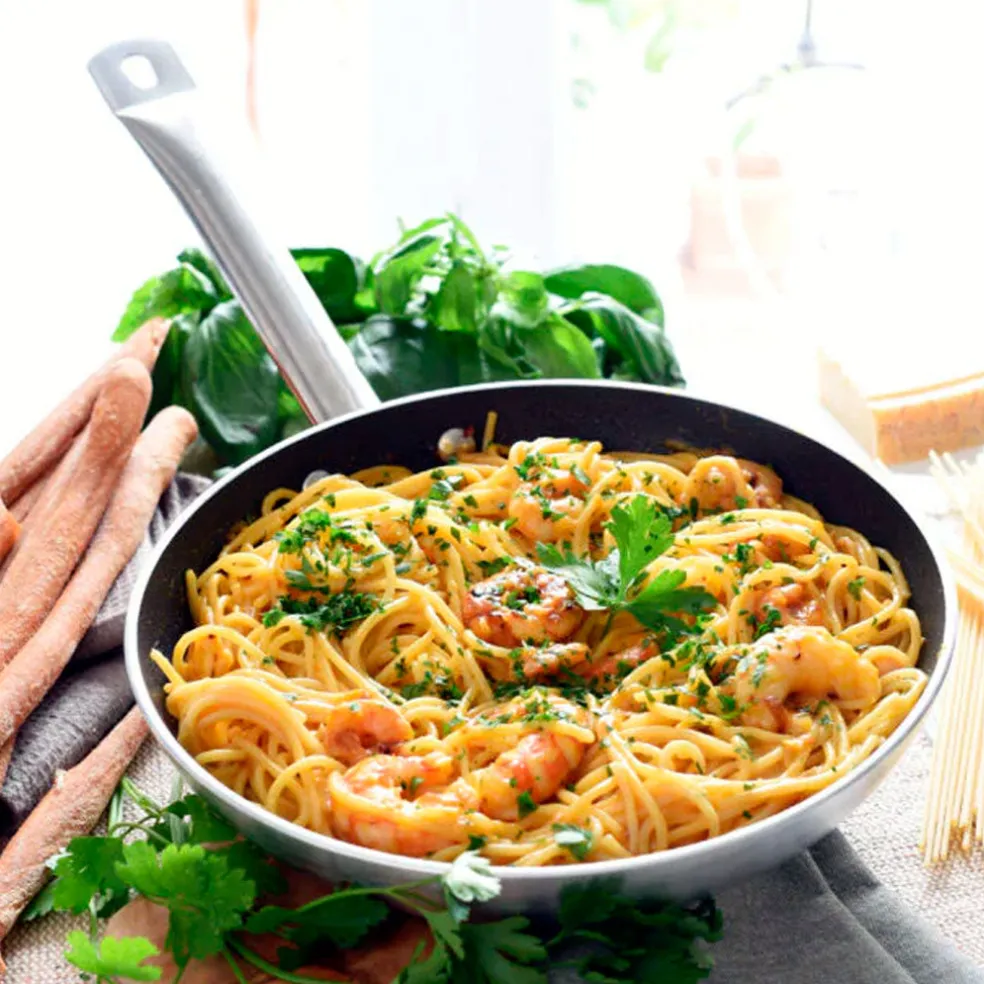 Sartén Antiadherente Chef con exterior inox Monix