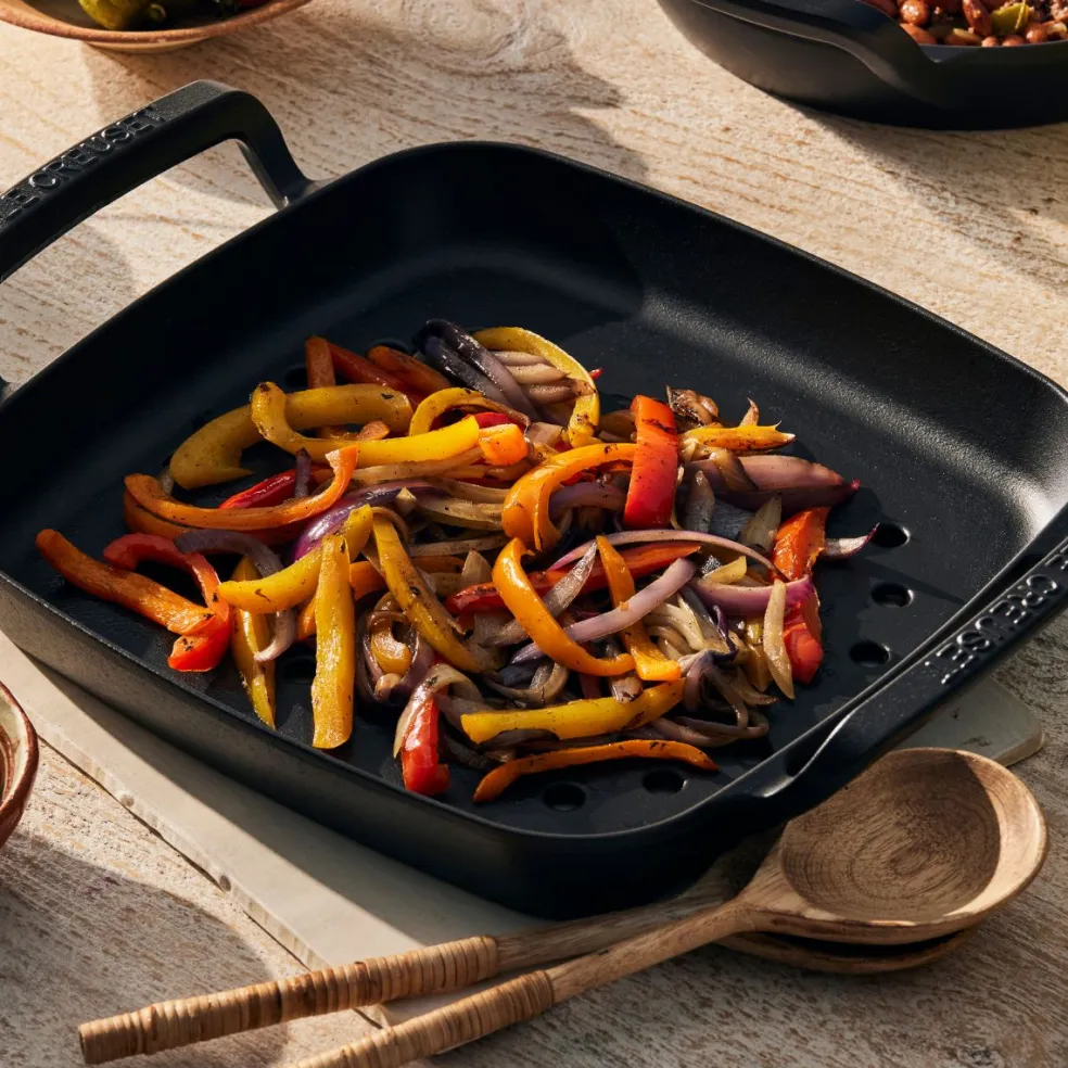 Sartén asadora cuadrada hierro fundido BBQ Outdoor Le Creuset