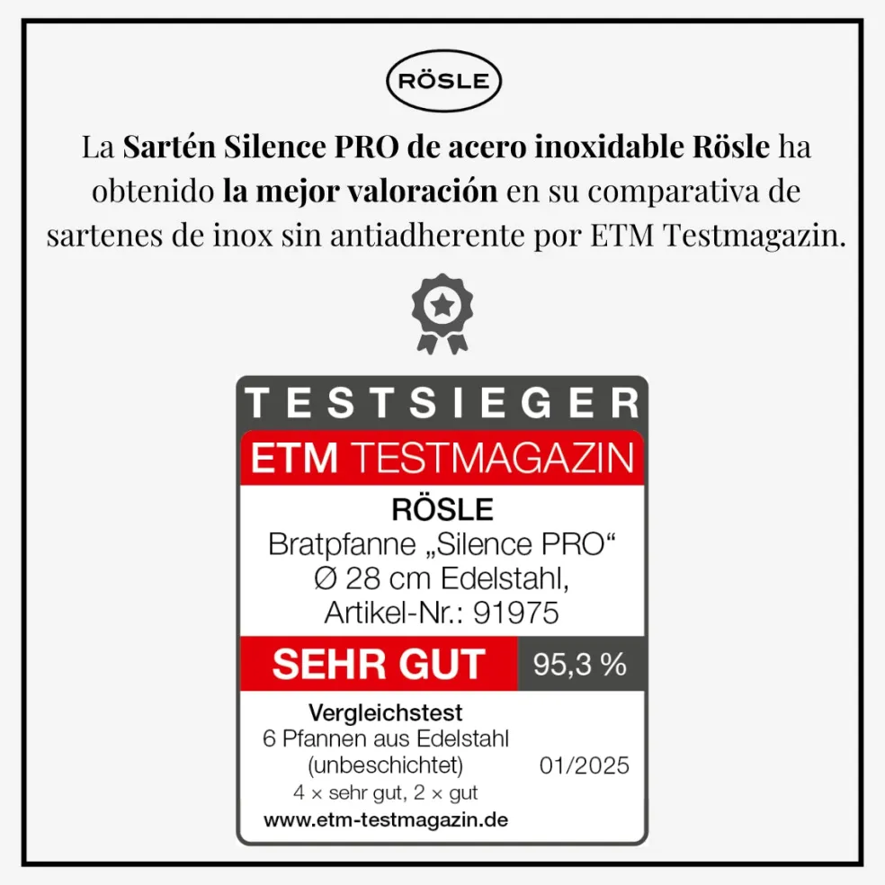 Sartén de acero inoxidable Silence Pro Rösle