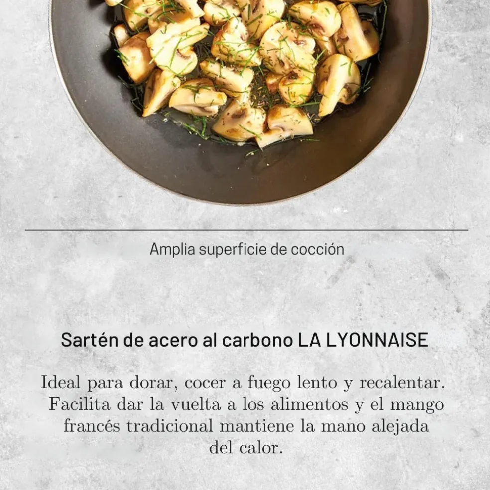 Sartén de hierro Carbone Plus con mango de acero inox Pro De Buyer
