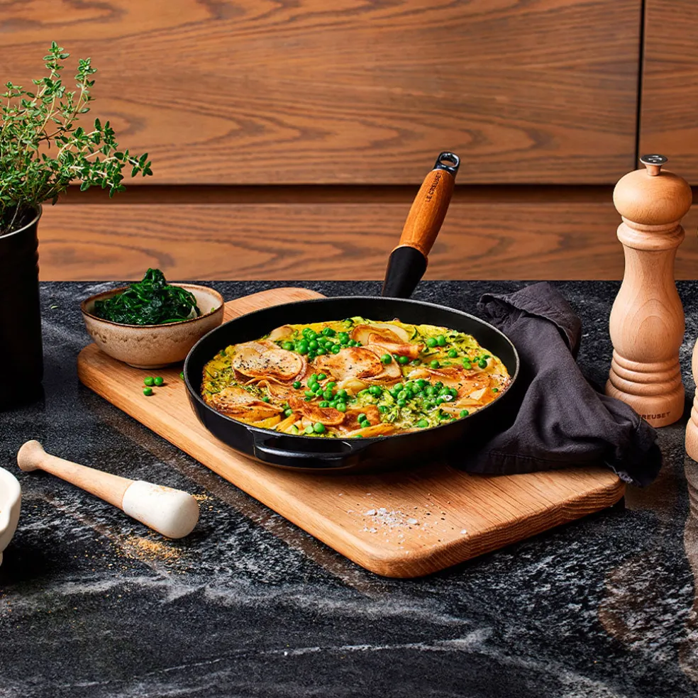 Sartén de hierro con mango de madera Le Creuset
