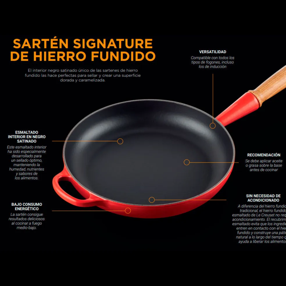 Sartén de hierro con mango de madera Le Creuset