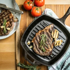 Sartén grill cuadrada con prensa de hierro Lodge