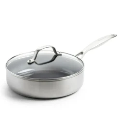 Sauté cerámica exterior acero inoxidable con tapa de cristal Geneva GreenPan
