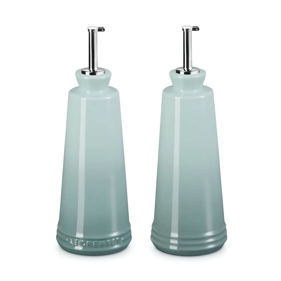 Set aceitera y vinagrera cerámica Sea Salt Le Creuset