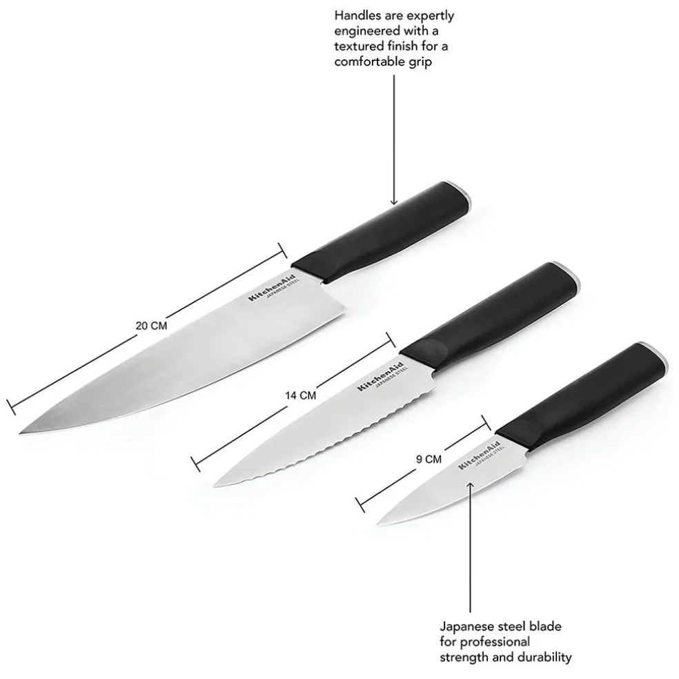 Set 3 cuchillos chef KitchenAid