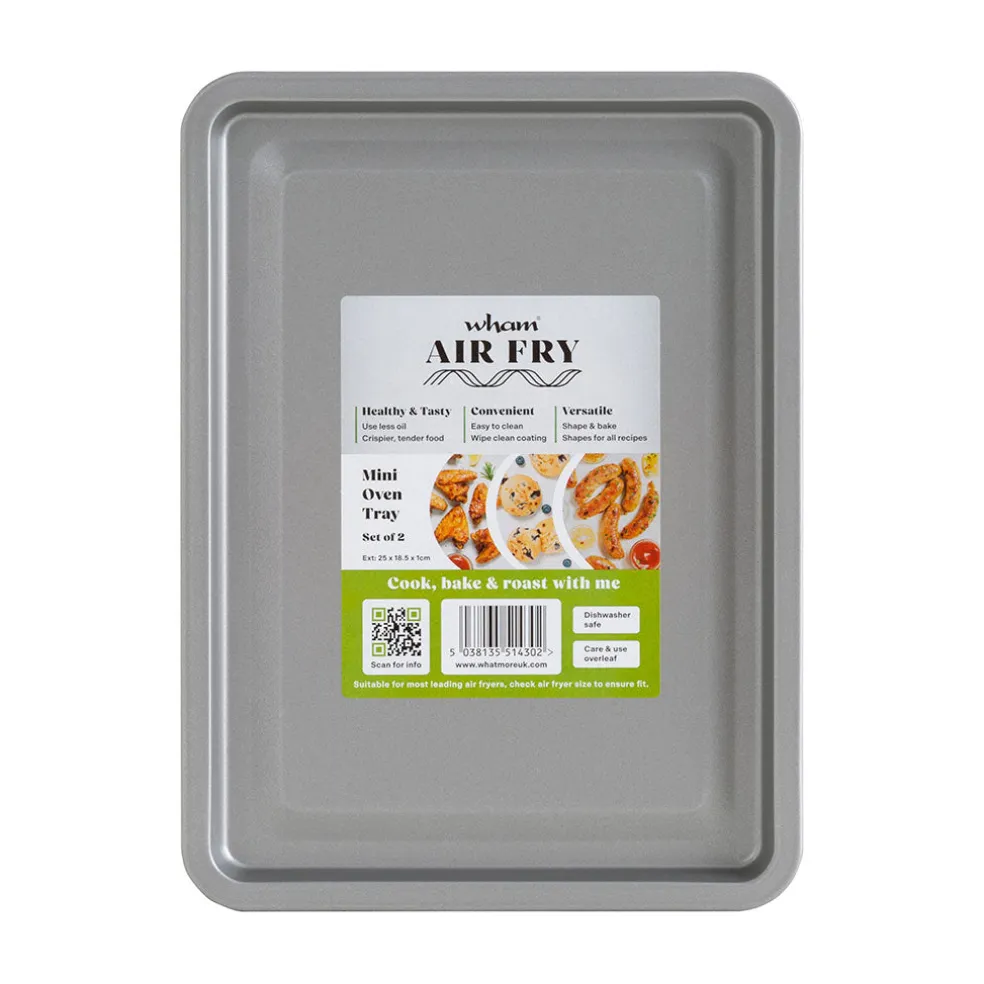 Set de 2 bandejas rectangulares para horno y freidora de aire Wham® Cook