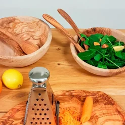 Set de 2 cubiertos para la ensalada de madera de olivo Selbrae