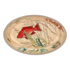 Set de 2 fuentes ovaladas de melamina Sea Life Rose & Tulipani