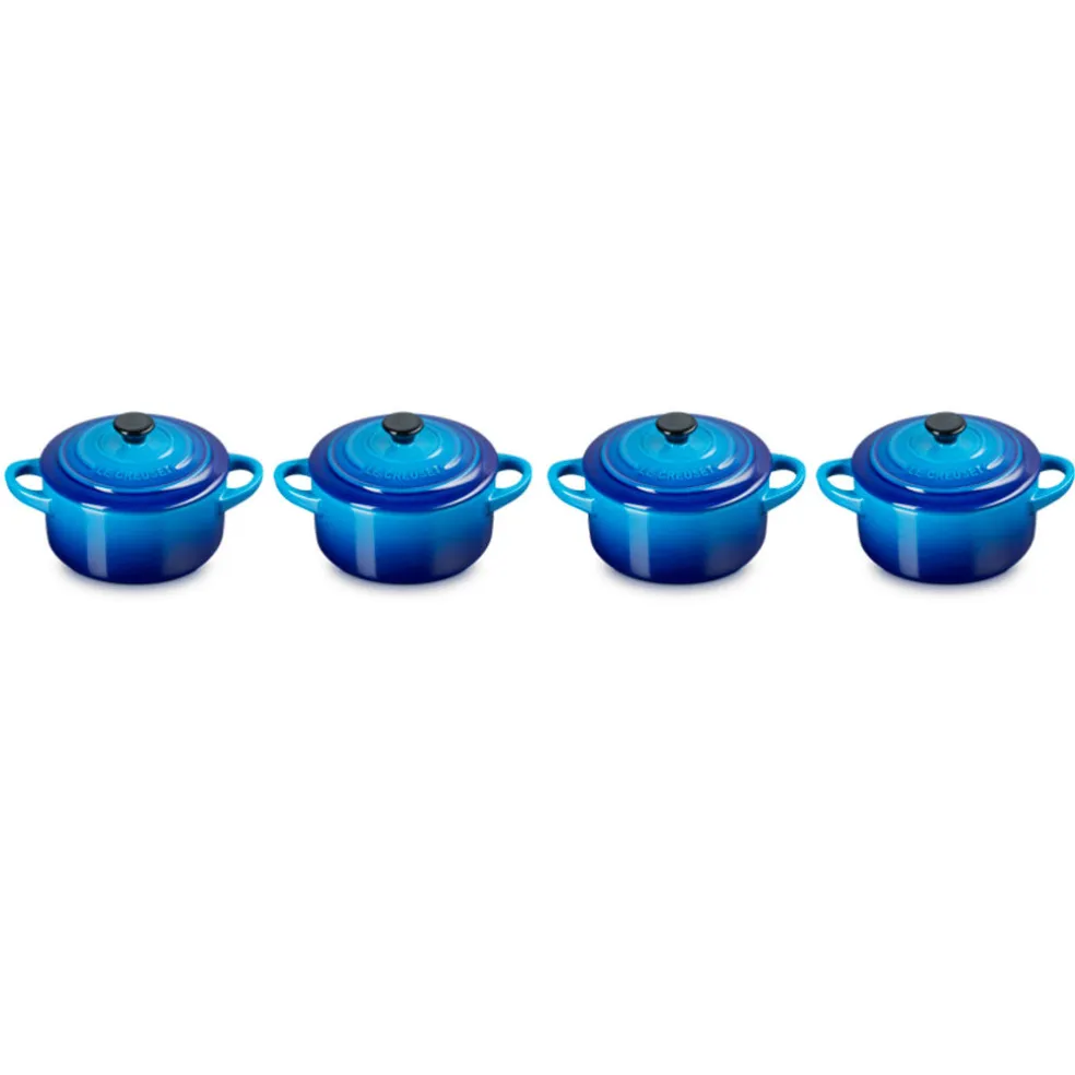 Set de 4 mini cocottes cerámicas Le Creuset