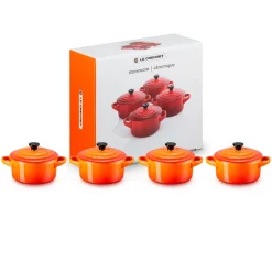 Set de 4 mini cocottes cerámicas Le Creuset