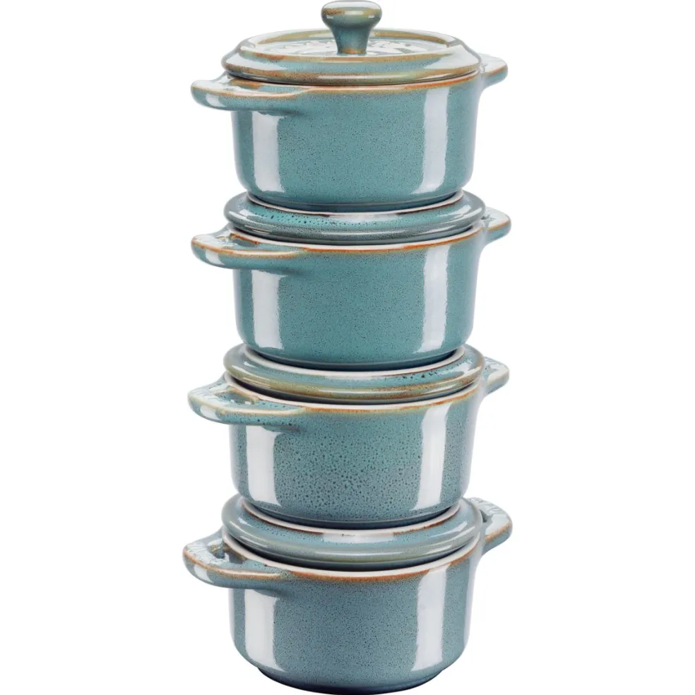 Set de 4 mini cocottes cerámicas Staub