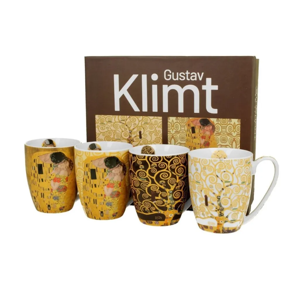 Set de 4 mugs de porcelana Beso Klimt Duo