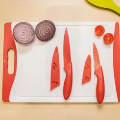 Set de 3 piezas de cuchillos y tabla de cortar Colourworks KitchenCraft