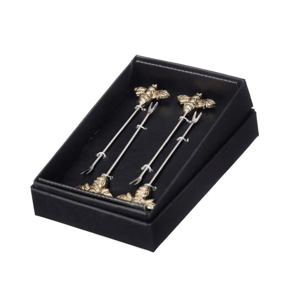 Set de 4 pinchos para aperitivos de acero inoxidable Selbrae
