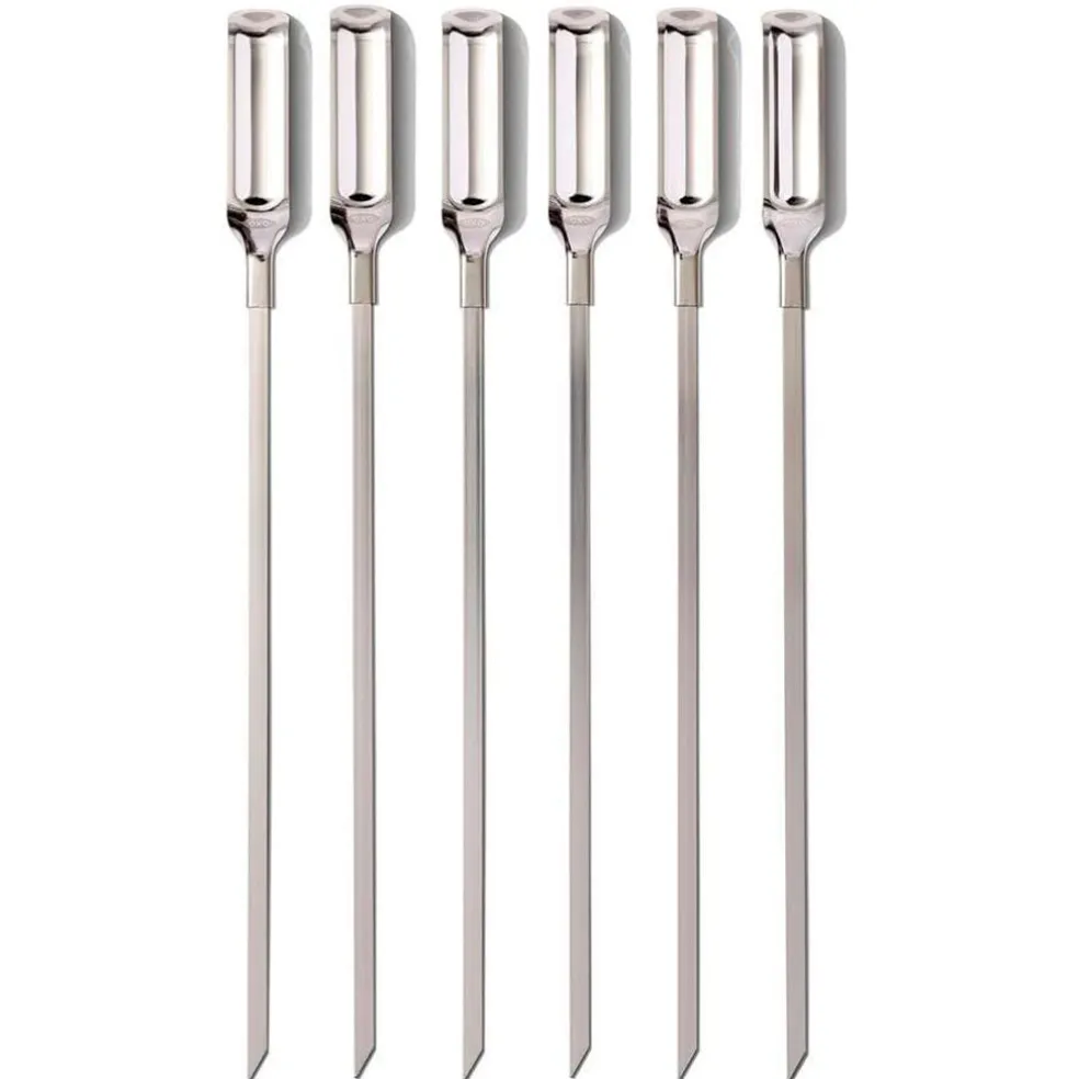 Set de 6 pinchos XL de acero inox para barbacoa OXO