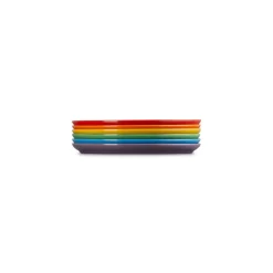 Set de 6 platos cerámicos 22cm Arcoiris Le Creuset