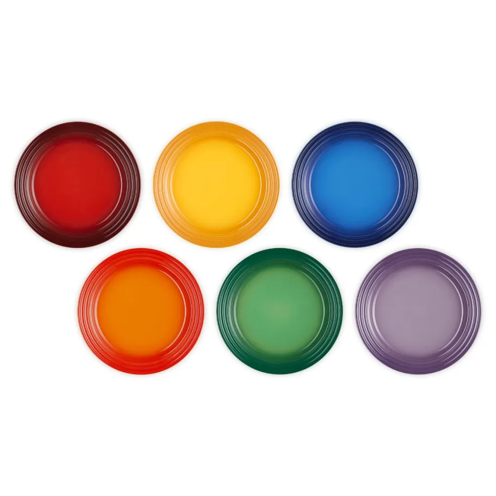 Set de 6 platos cerámicos 22cm Arcoiris Le Creuset