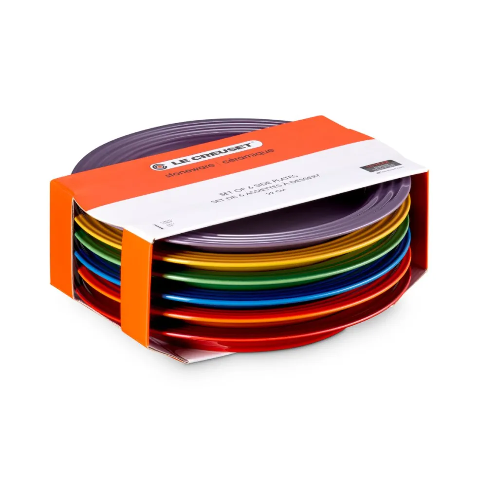 Set de 6 platos cerámicos 22cm Arcoiris Le Creuset