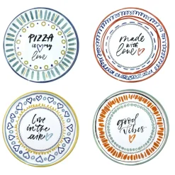 Set de 4 platos de porcelana para pizza Love Andrea Fontebasso Tognana