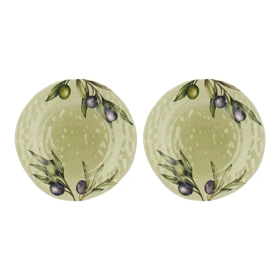 Set de 2 platos de postre de melamina Olyvia Rose & Tulipani