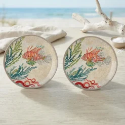Set de 2 platos de postre de melamina Sea Life Rose & Tulipani
