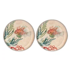Set de 2 platos de postre de melamina Sea Life Rose & Tulipani