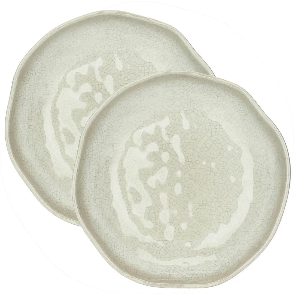 Set de 2 platos hondos de melamina Atmosfera Tortora Rose & Tulipani