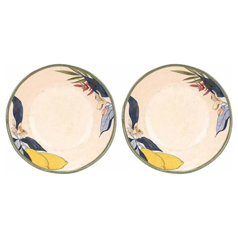 Set de 2 platos hondos de melamina Limù Rose & Tulipani