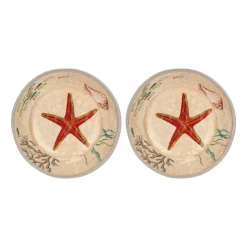 Set de 2 platos hondos de melamina Sea Life Rose & Tulipani