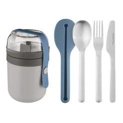 Set de recipiente dual con cubertería de 3 piezas y funda de silicona Berghoff