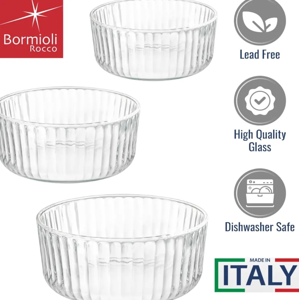 Set de 3 recipientes de cristal con tapa Frigoverre Bormioli Rocco