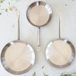 Set de 3 sartenes de acero inoxidable Profesional Bra