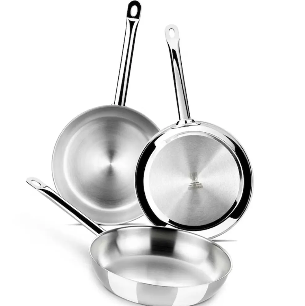 Set de 3 sartenes de acero inoxidable Profesional Bra