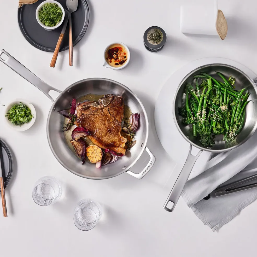 Set de 3 sartenes de acero inoxidable Tricapa 3-PLY Le Creuset
