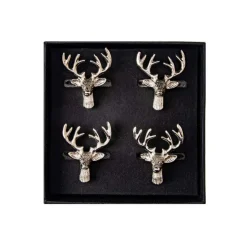 Set de 4 servilleteros de acero inoxidable Selbrae